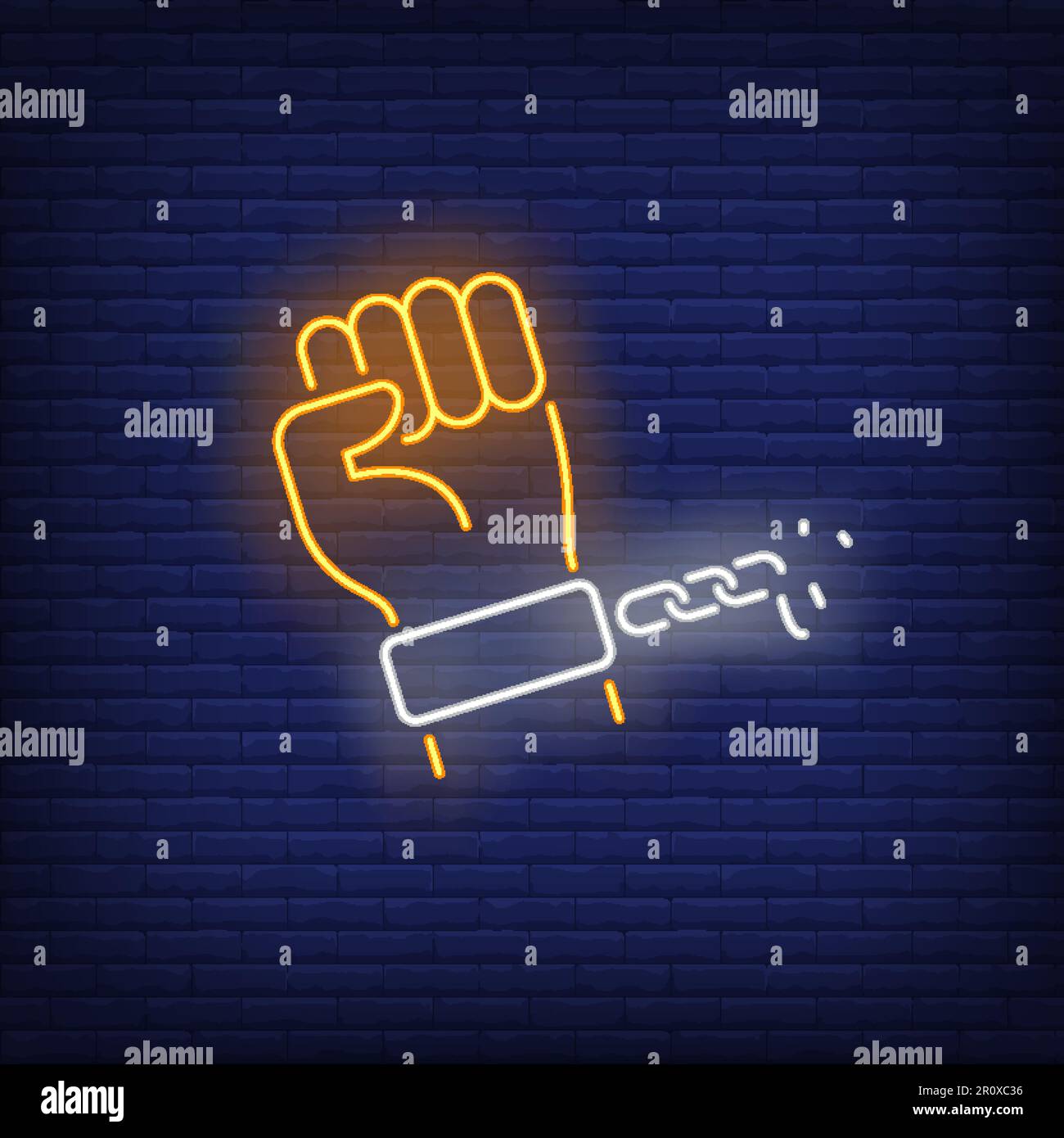 Hand in manacle with broken chain neon sign Stock Vector Image & Art ...