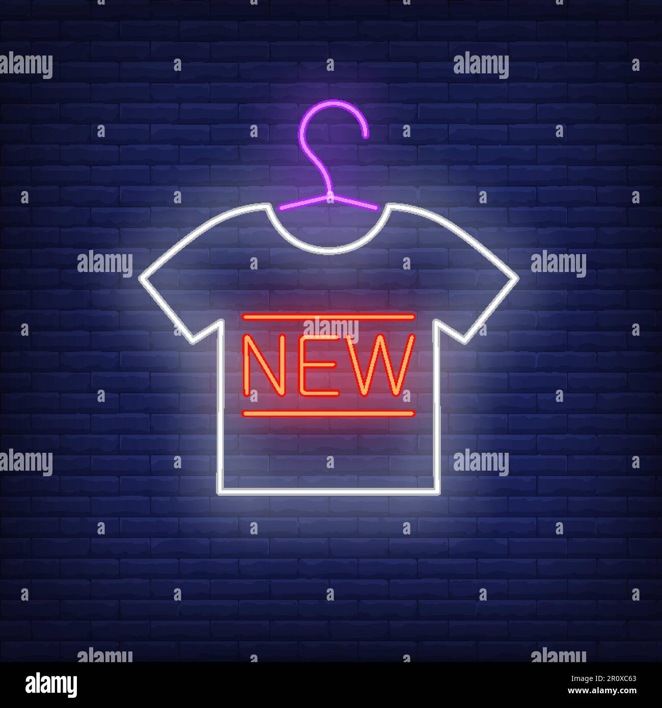 T-shirt with lettering on hanger neon sign Stock Vector Image & Art - Alamy