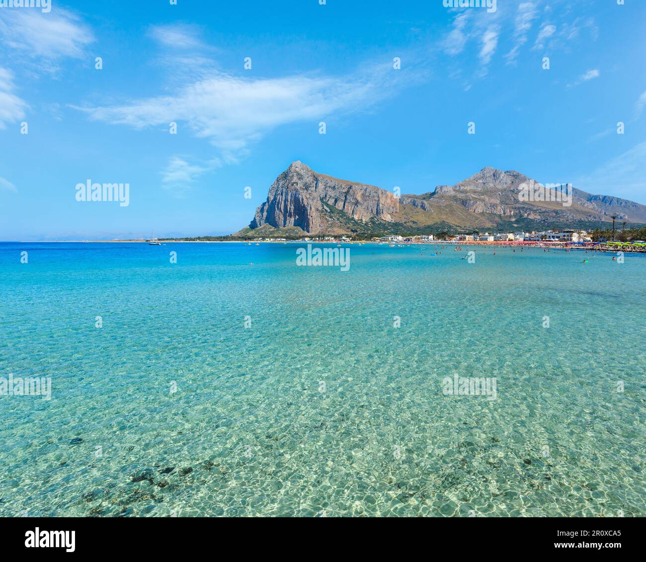 Paradise Tyrrhenian sea bay, San Vito lo Capo beach with clear azure