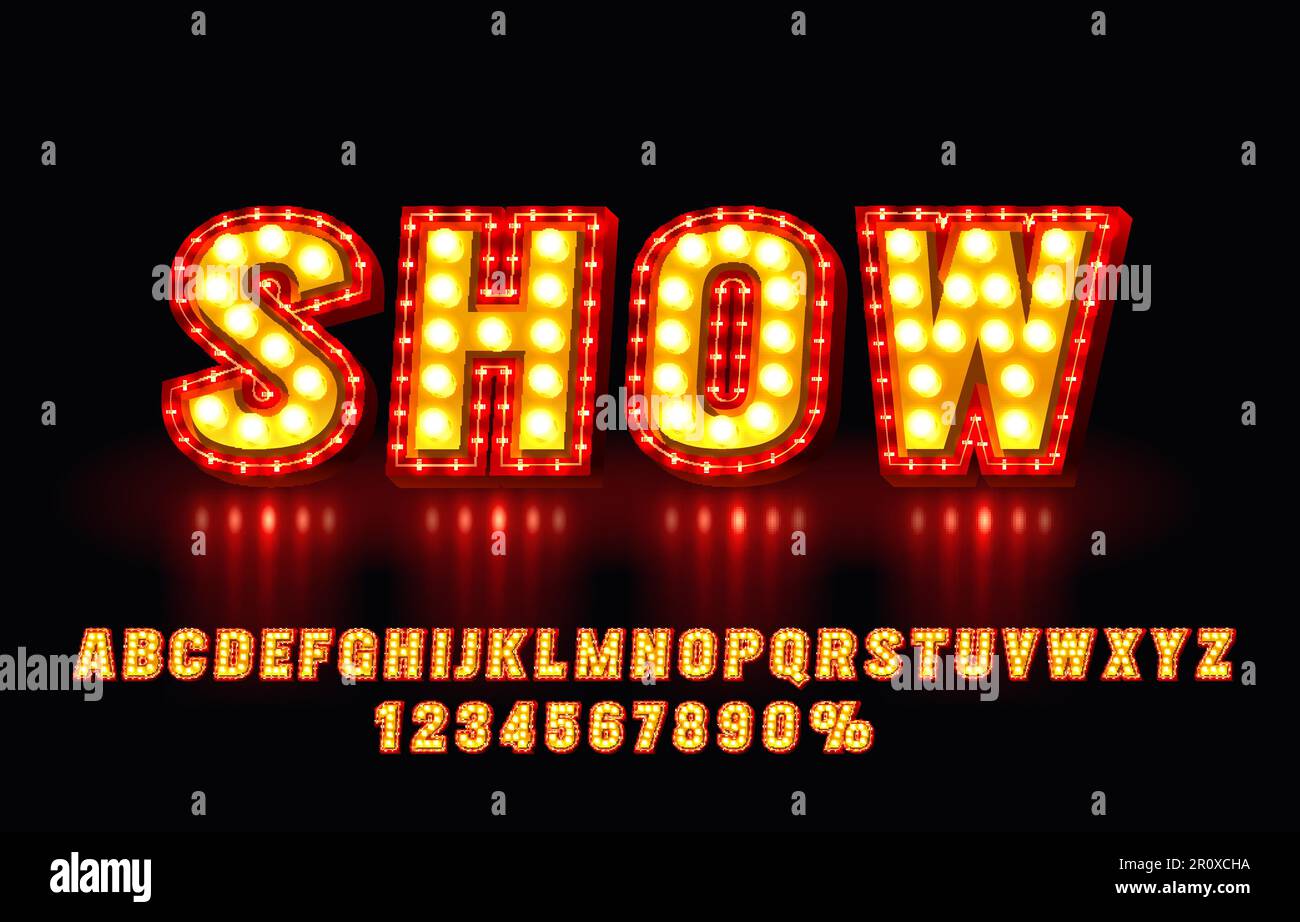 Show font set collection, letters and numbers symbol. Vector