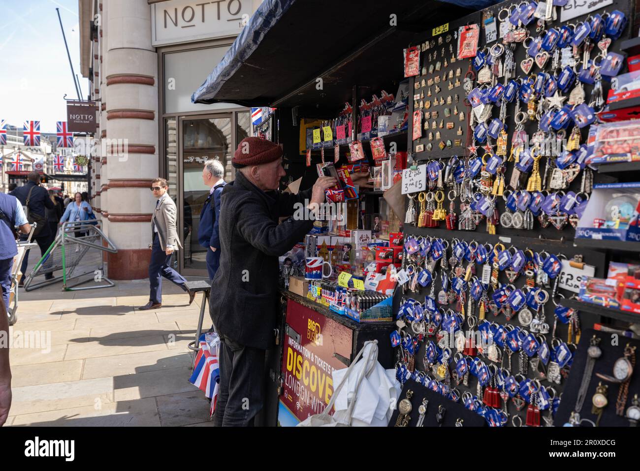 London souvenir kiosk, on Piccadilly, London, England, United Kingdom Stock Photo