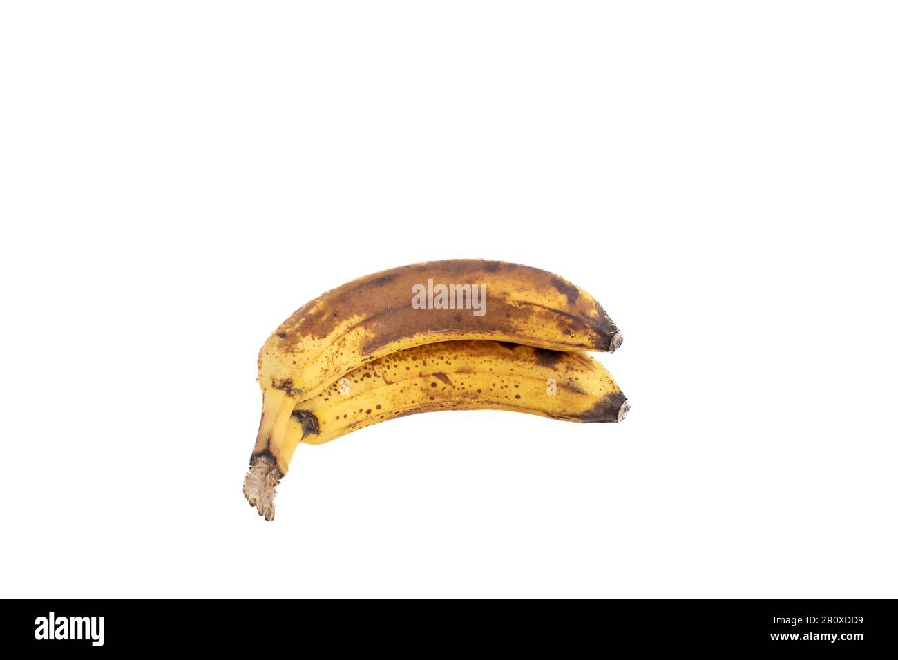 ripe bananas isolated on a white background. Copy space. Horizontal Stock Photo