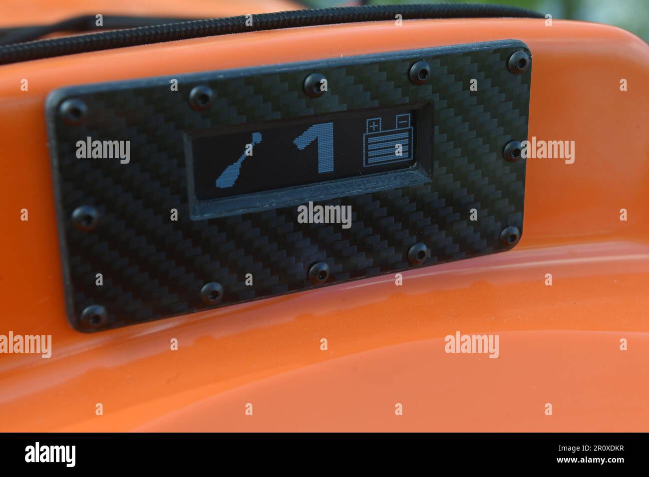 Svesedlice, Czech Republic. 09th May, 2023. Lukas Mogrovics built the eMogi electric kayak