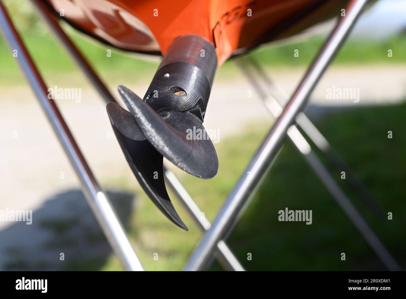 Svesedlice, Czech Republic. 09th May, 2023. Lukas Mogrovics built the eMogi electric kayak