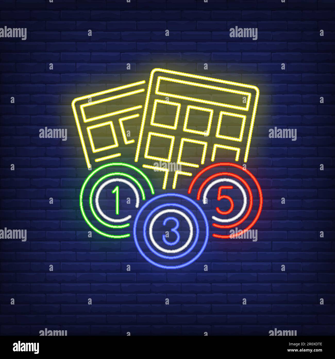 Bingo cards and balls neon sign Stock Vector Image & Art Alamy