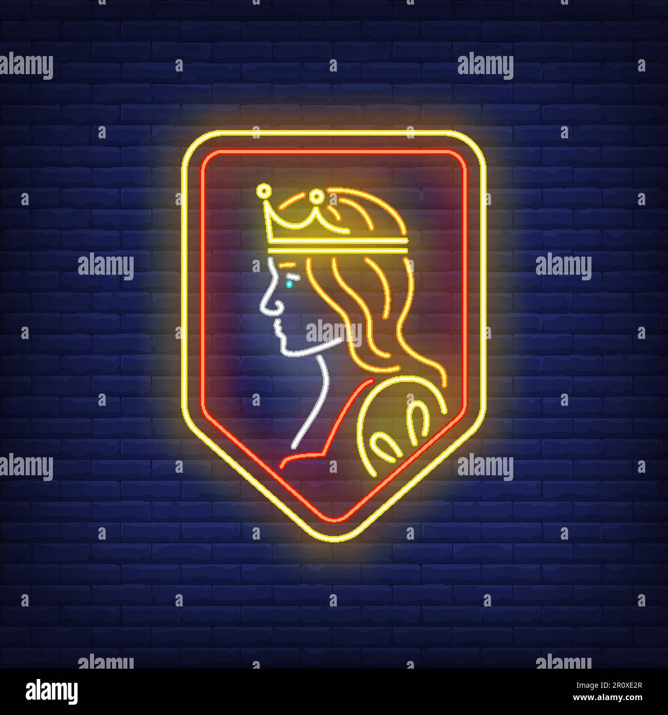 Queen on shield neon sign Stock Vector Image & Art Alamy