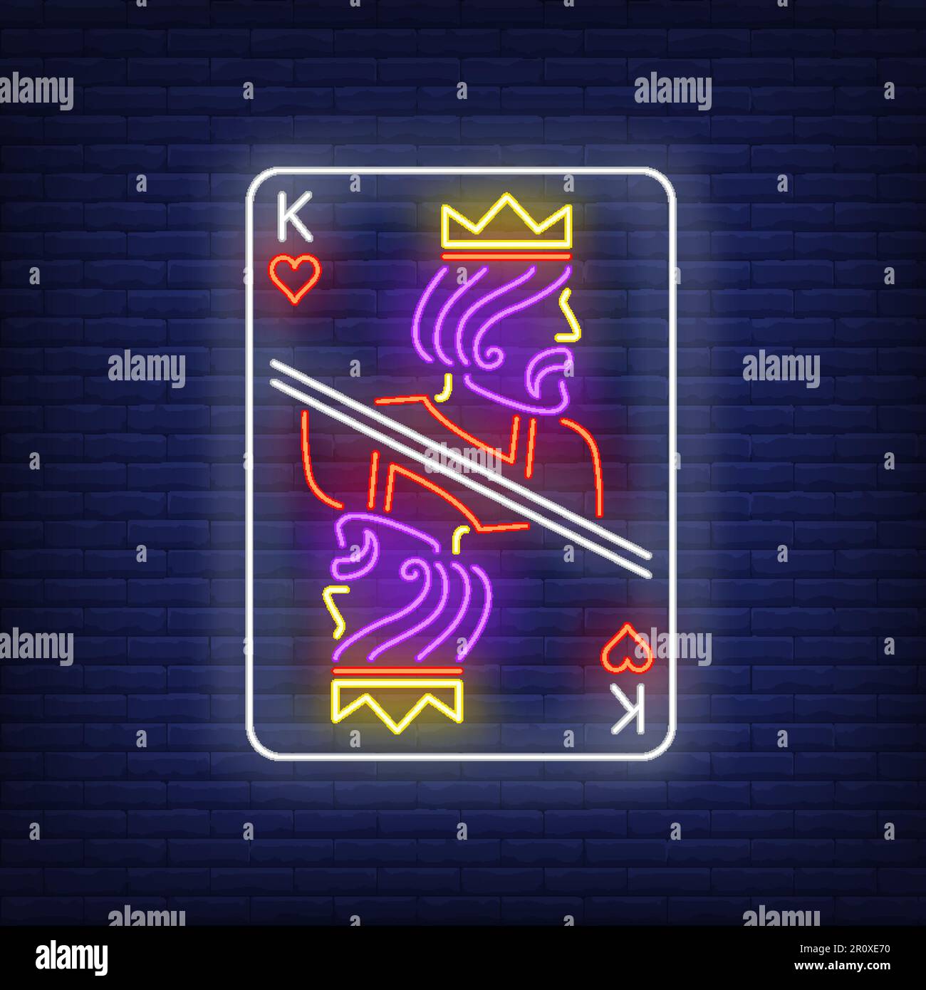 King of hearts playing card neon sign Stock Vector Image & Art Alamy