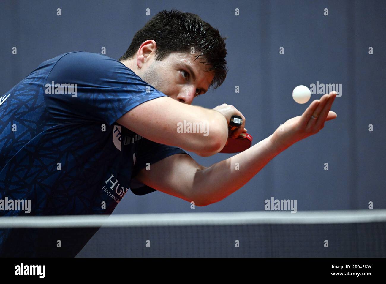 Duesseldorf, Germany. 10th May, 2023. Dimitrij Ovtcharov in action during  training. From May 20 to 28, 2023, the Individual World Table Tennis  Championship 2023 will take place in Durban, South Africa. Credit: