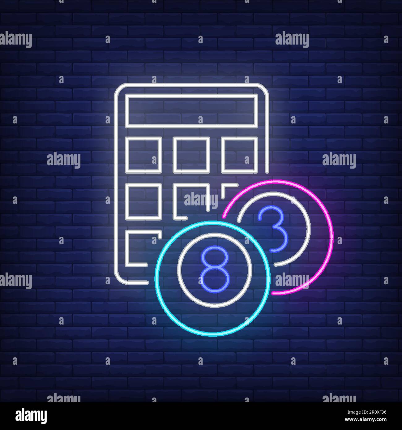 Bingo card and balls neon sign Stock Vector Image & Art Alamy