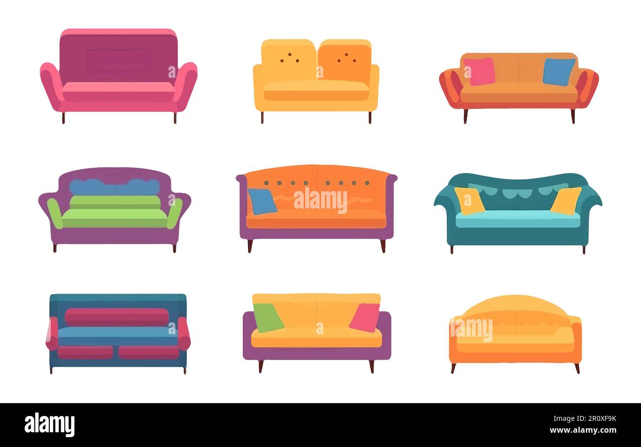 Chair Vector Color set vector illustration of colorful chairs isolated on white background ...