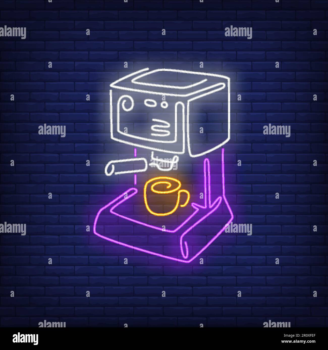 Coffee machine neon sign Stock Vector Image & Art Alamy