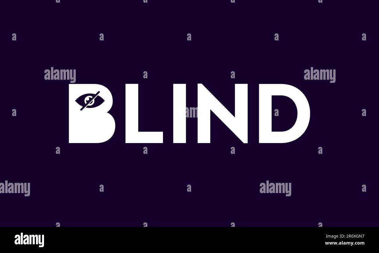 Blind Typography Text Logo Design. Blind Typographic Word Logo Vector