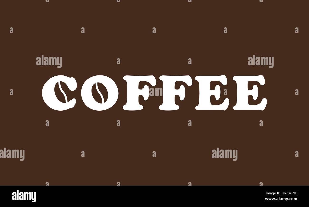 Coffee Typography Text Logo Design. Coffee Typographic Word Logo Vector