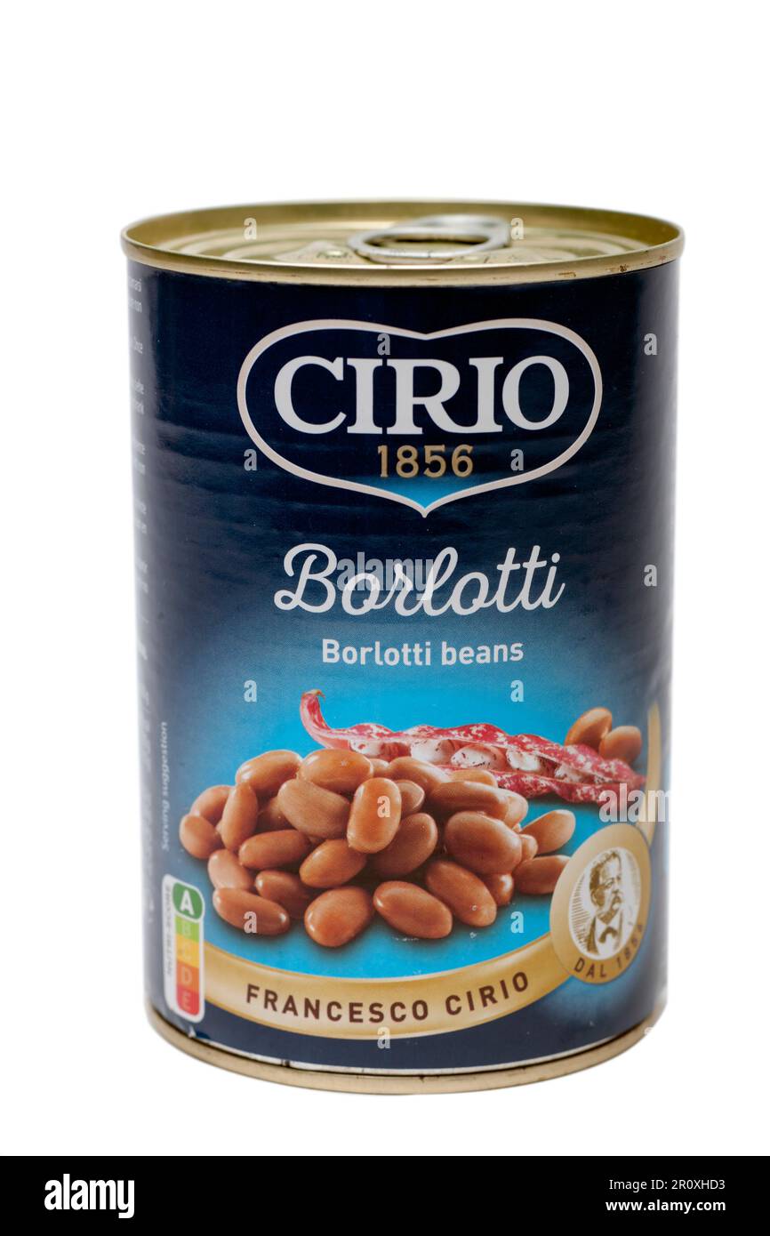 Tin of Cirio Borlotti Beans Stock Photo
