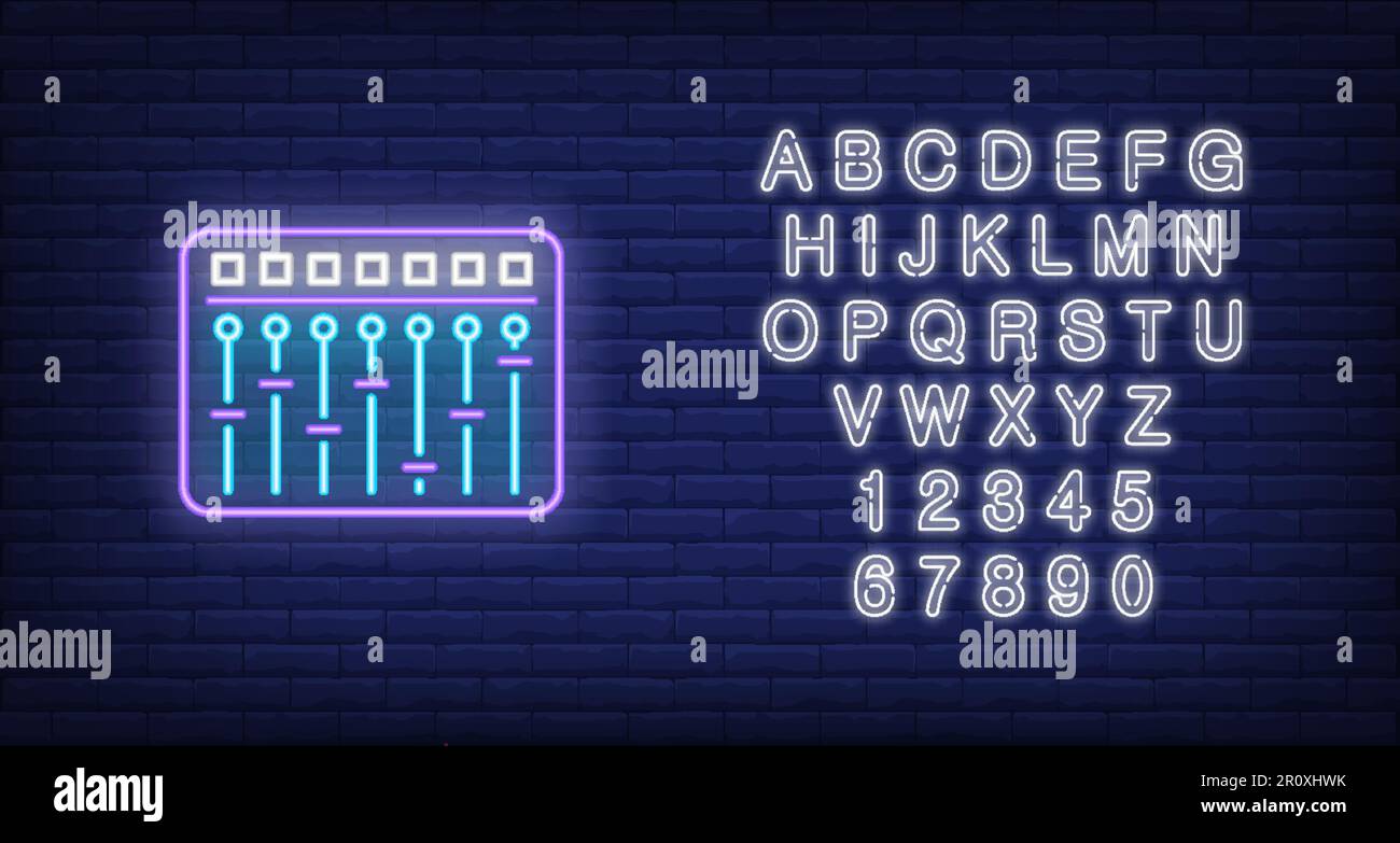 Mixing desk neon sign Stock Vector Image & Art Alamy