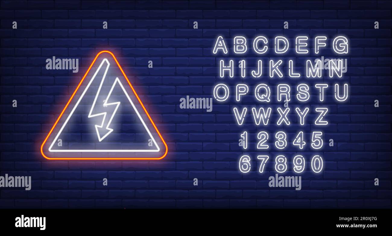 High voltage neon sign Stock Vector Image & Art Alamy