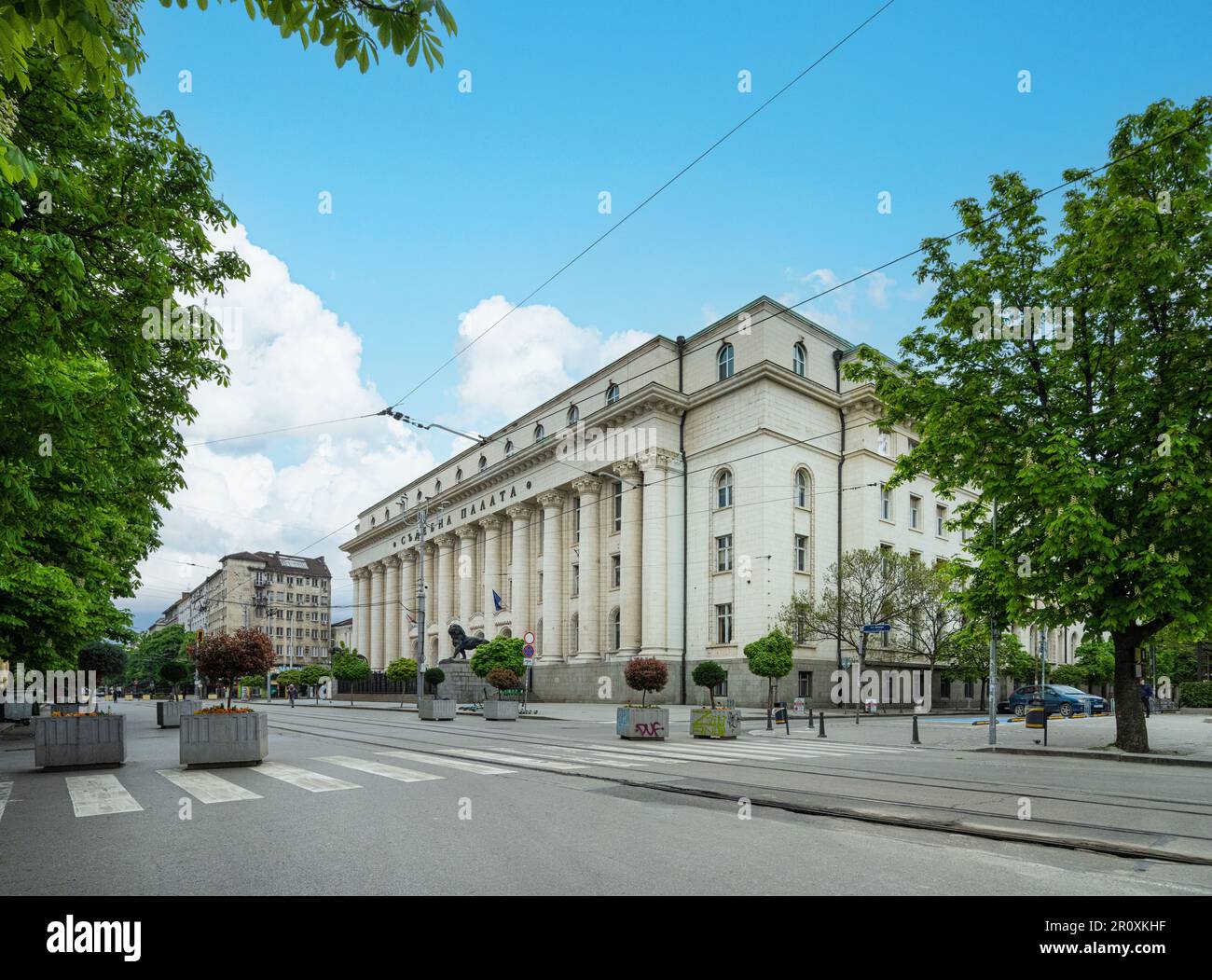 Sofia, Bulgaria. May 2023.   Exterior view of the Sofia City Court building in the city centre Stock Photo