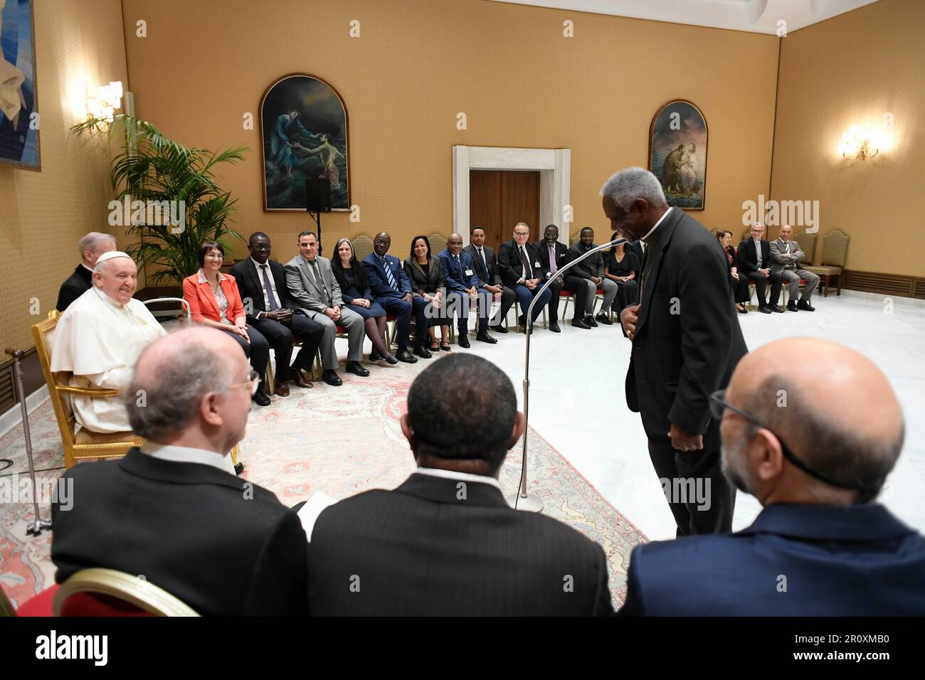 Italy, Rome, Vatican, 2023/4/10 .Pope Francis receives in audience the  Participants of the Meeting sponsored by the Pontifical Academy of Sciences  at the Vatican . Photograph by Vatican Media / Catholic Press