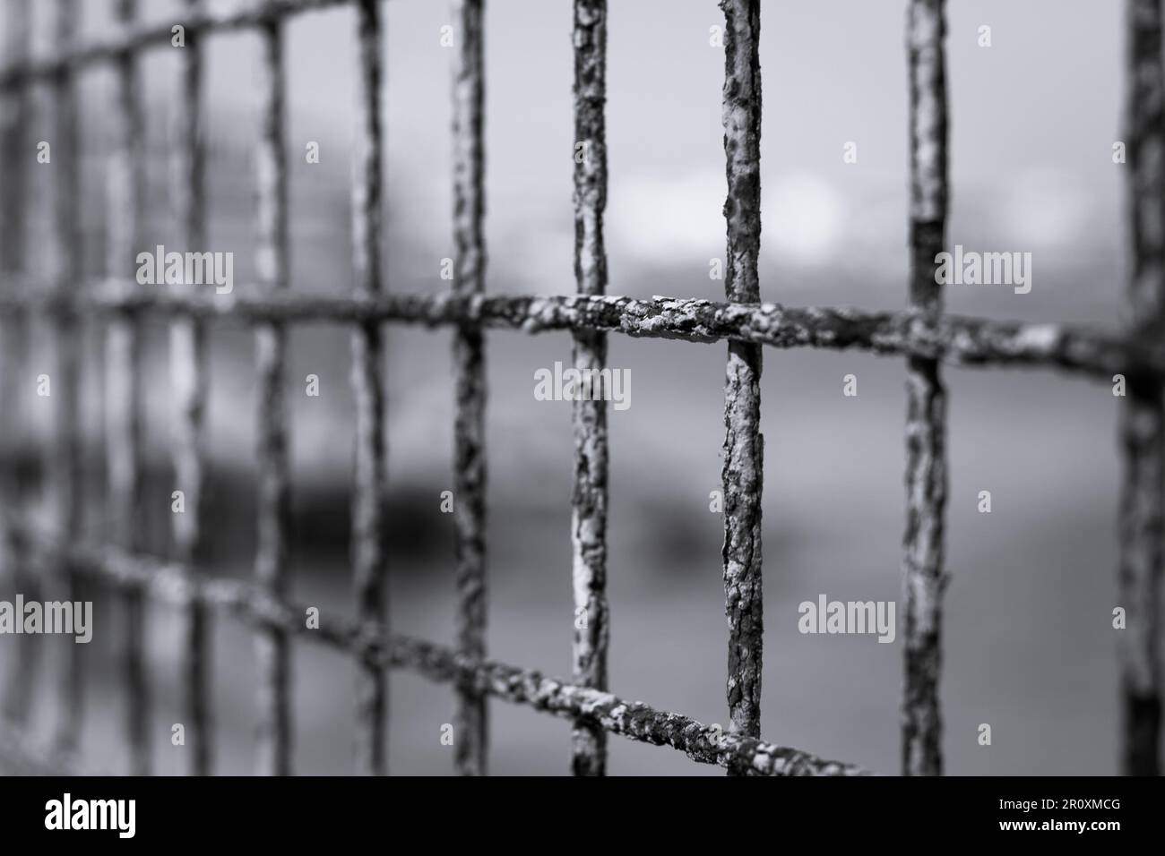 prison fence Stock Photo