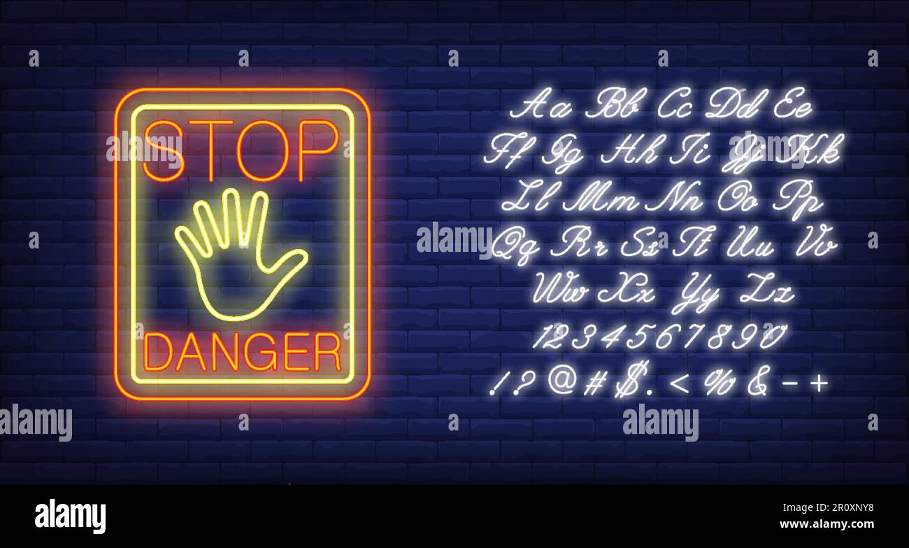 Stop danger neon sign Stock Vector Image & Art Alamy