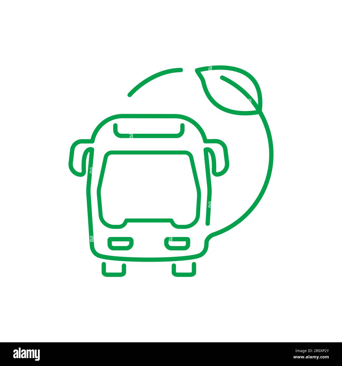 Electric bus thin line icon Stock Vector