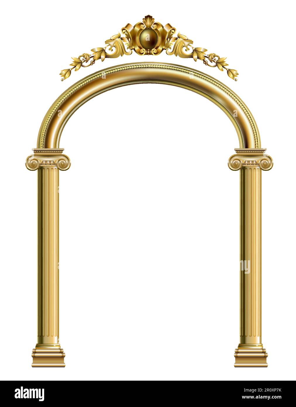 Gold classic frame of the rococo baroque door Stock Vector