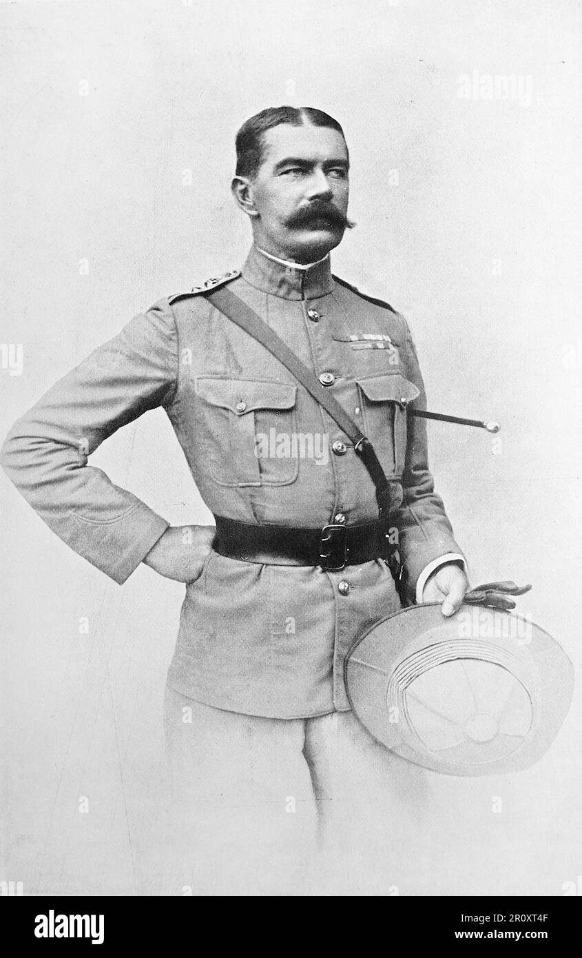 The Boer War, also known as the Second Boer War, The South African War and The Anglo-Boer War. This image shows: Major General Lord Kitchener of Khartoum. Chief of the staff to Lord Roberts. Original photo by “Lekigian”, Cairo, c1899. Stock Photo