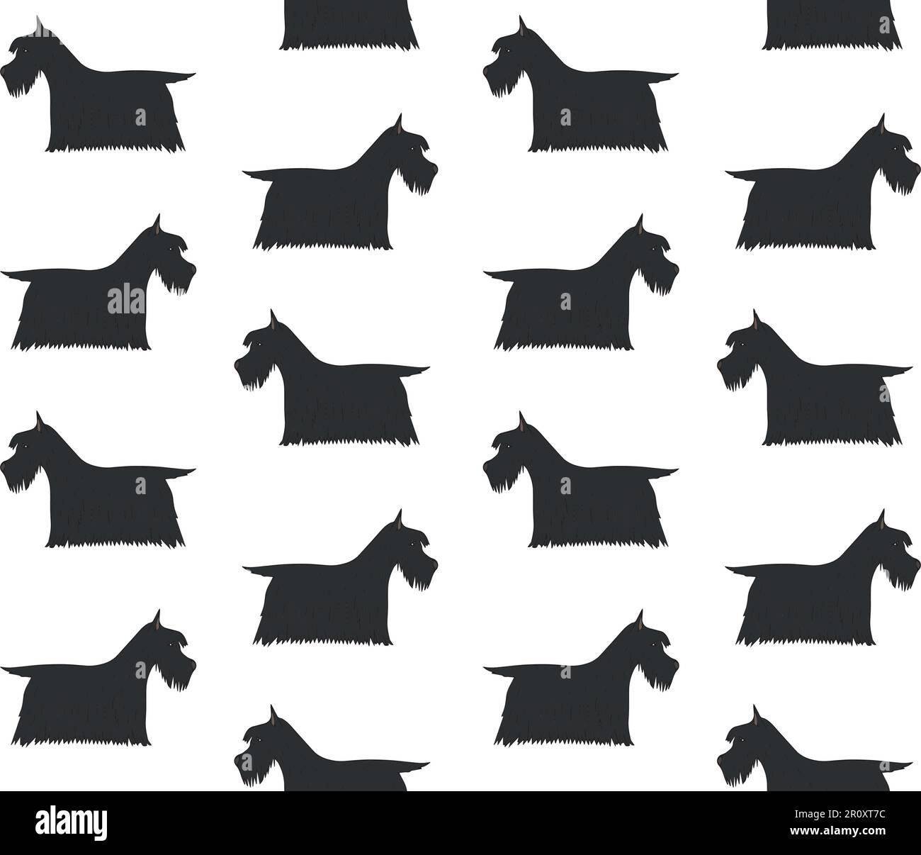 Vector seamless pattern of Scottish terrier Stock Vector