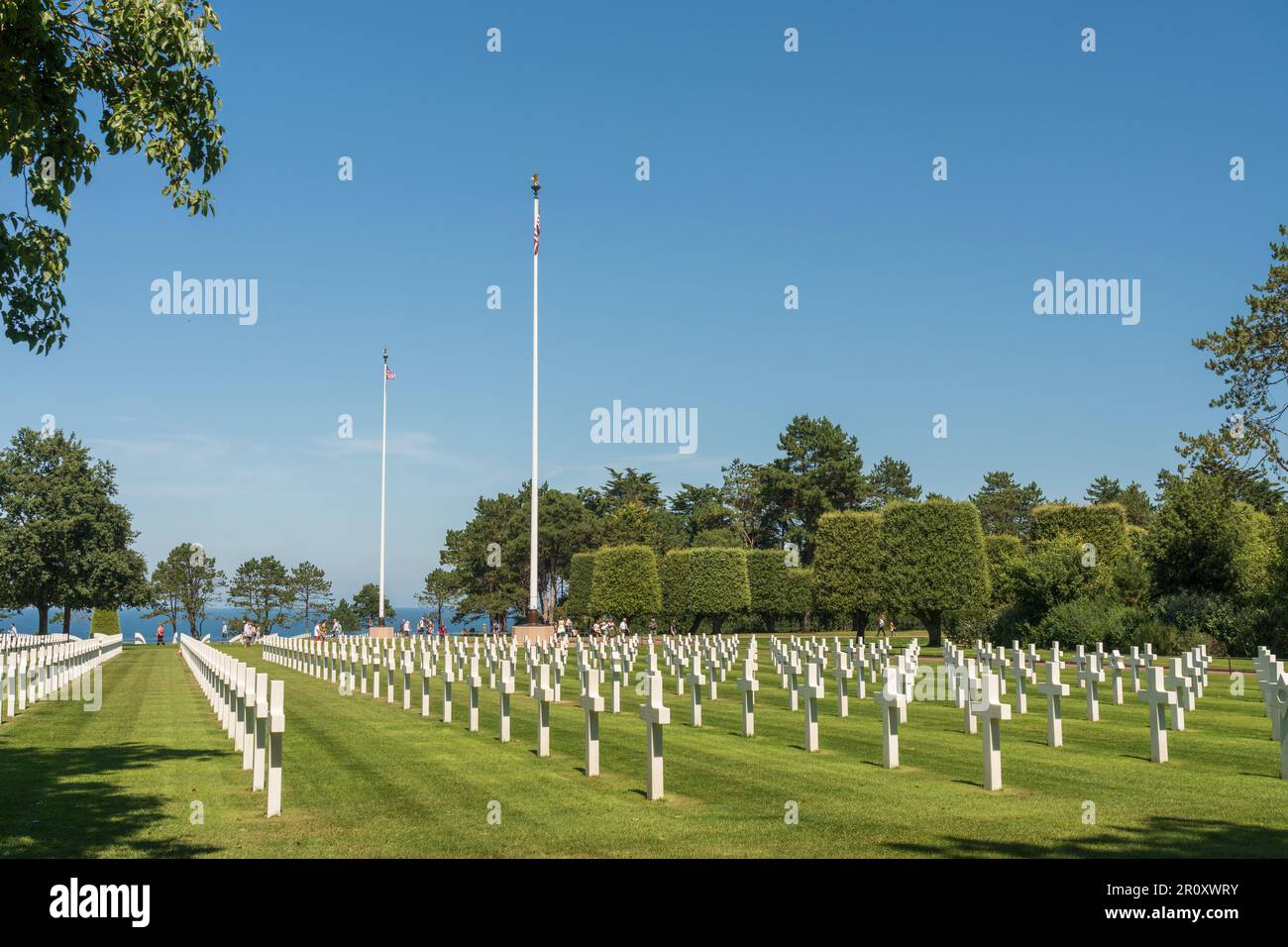 War graves marked with crosses at the American cemetary at Coleville