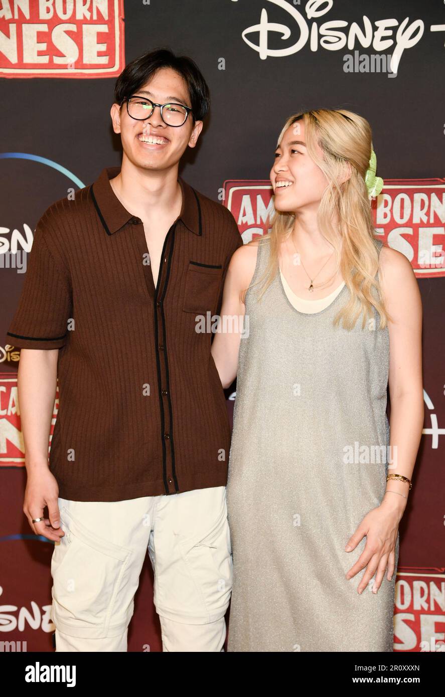 Elliot Choy, left, and Nic Wong attend the premiere of the Disney+ original series "American