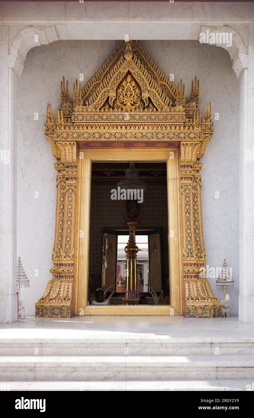 An Exterior view of an entrance to Bangkok City Pillar Shrine Stock Photo
