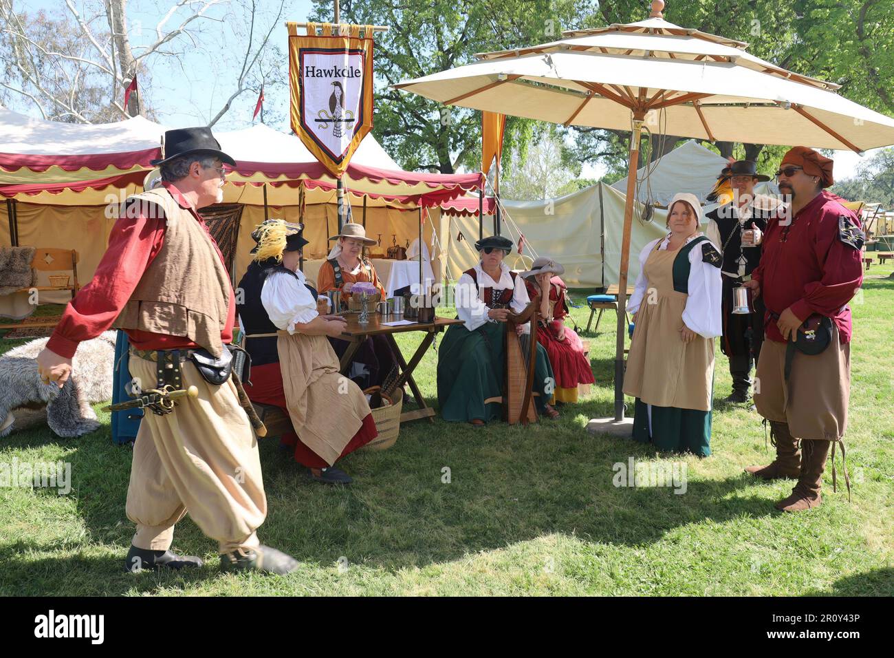 4152023 Visalia, California People in period costumes at a