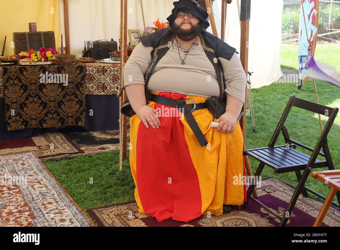 4-15-2023: Visalia, California: People in period costumes at a