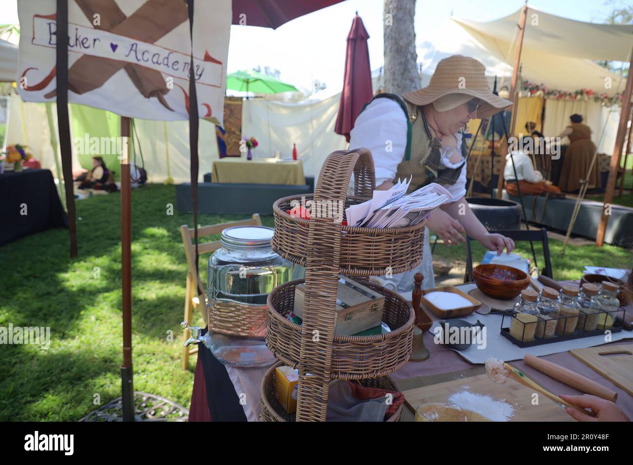 4152023 Visalia, California Woman in period costumes at a