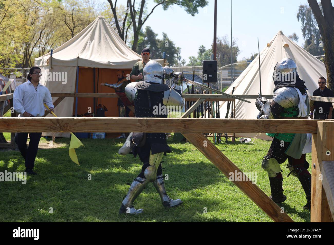 4152023 Visalia, California Knights sword fighting at a Renaissance