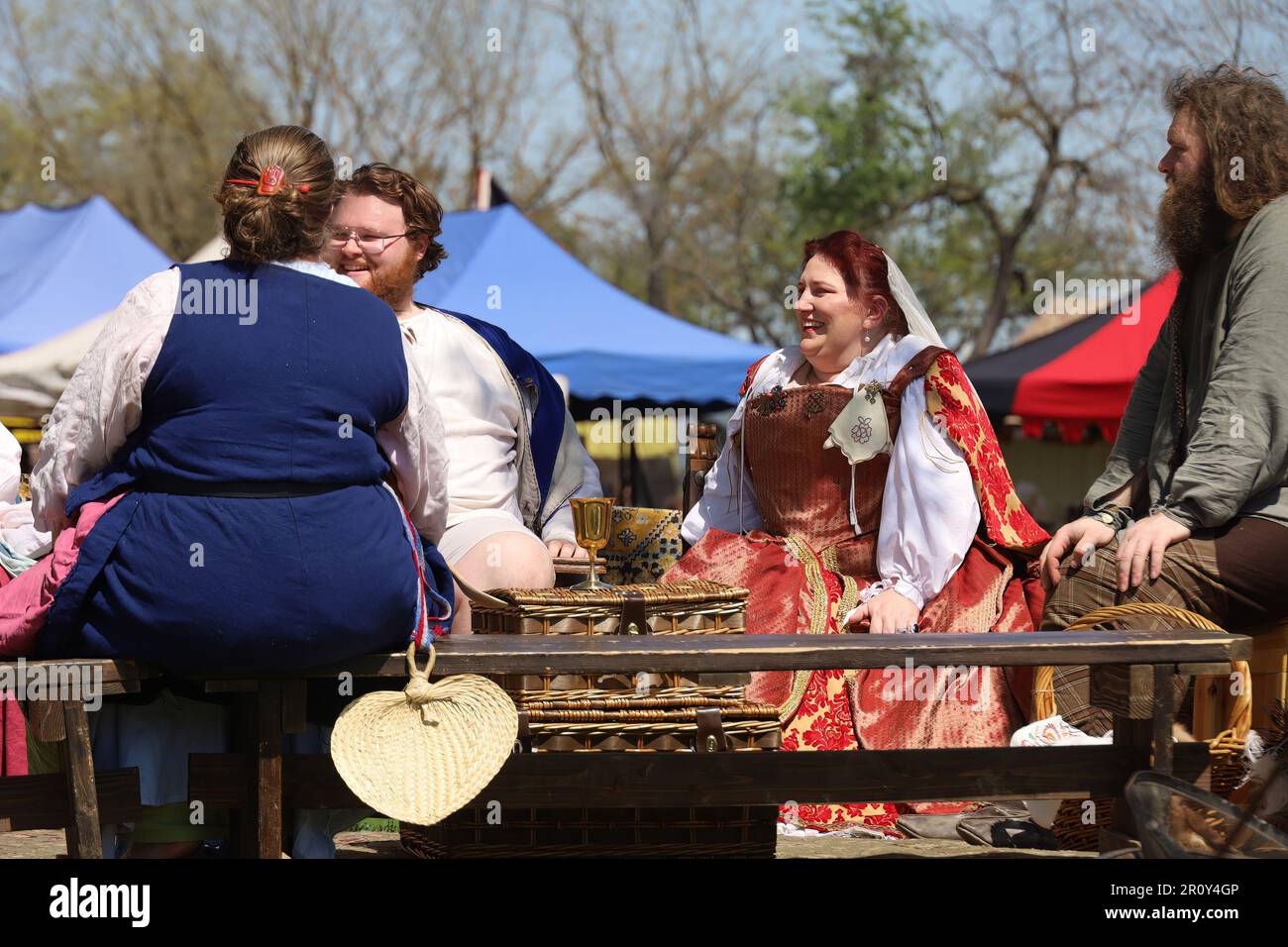 4152023 Visalia, California People in period costumes at a