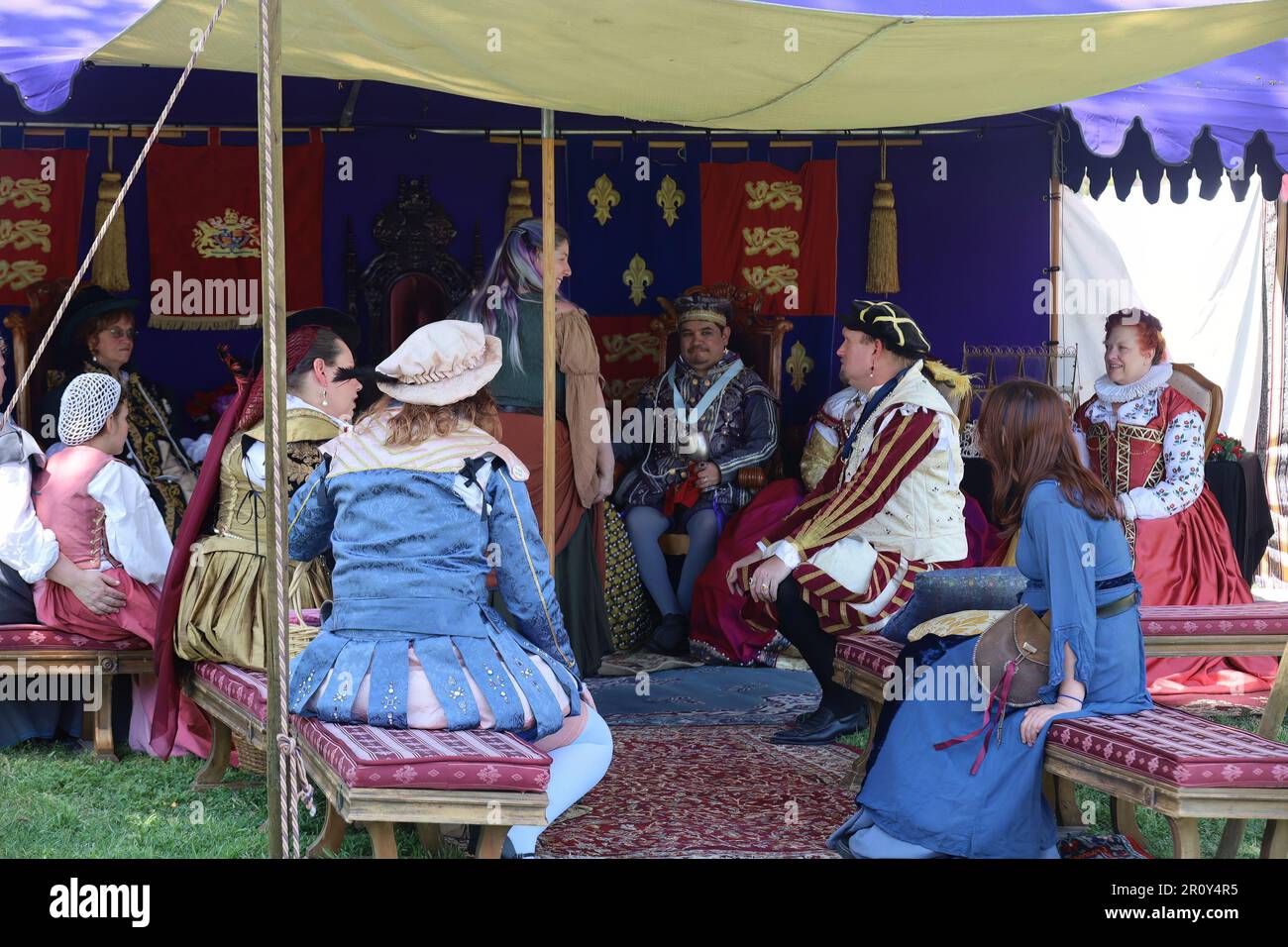 4152023 Visalia, California People in royal costumes at a