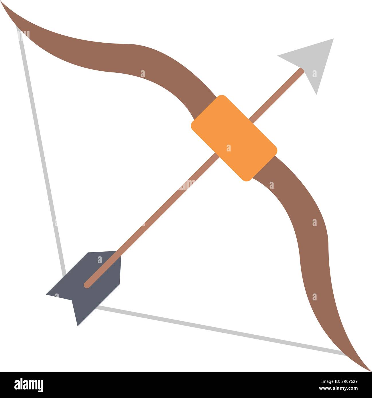 Bow And Arrow icon vector image. Suitable for mobile apps, web apps and print media. Stock Vector