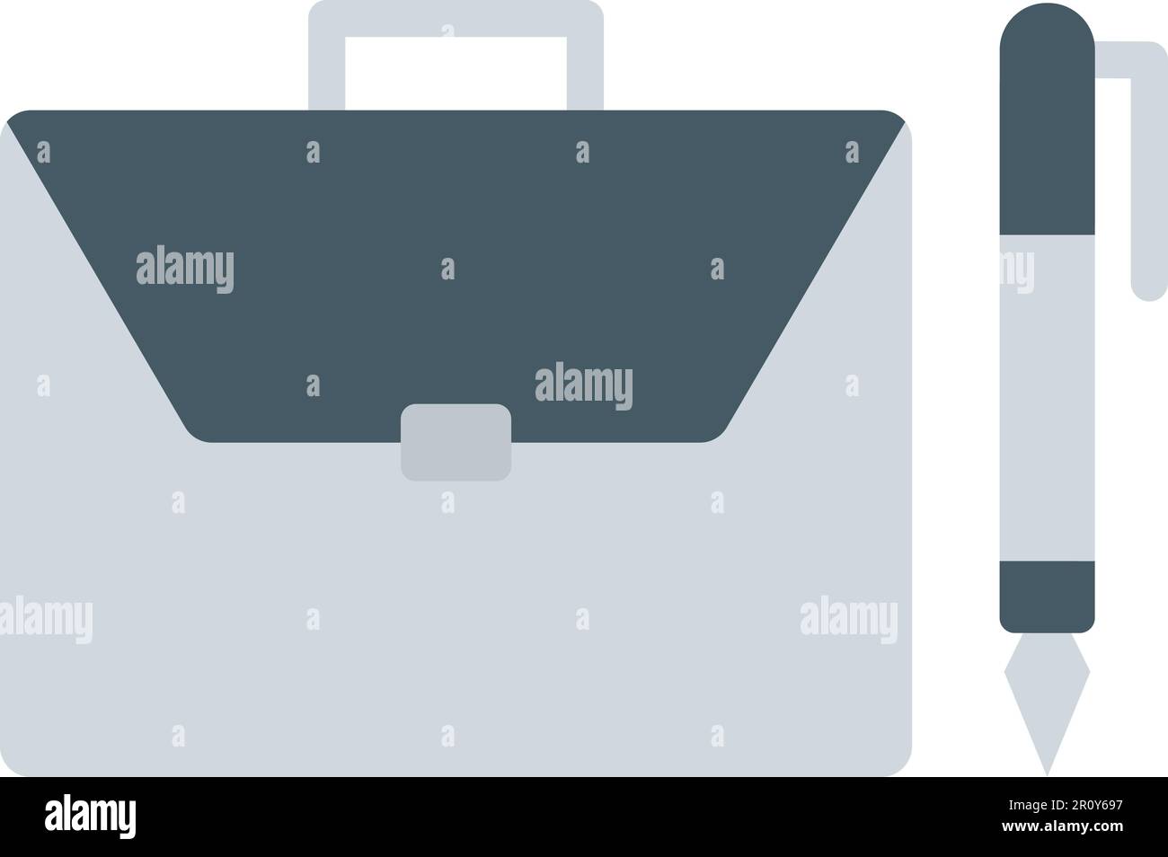 Briefcase and Pen icon vector image. Suitable for mobile apps, web apps and print media. Stock Vector