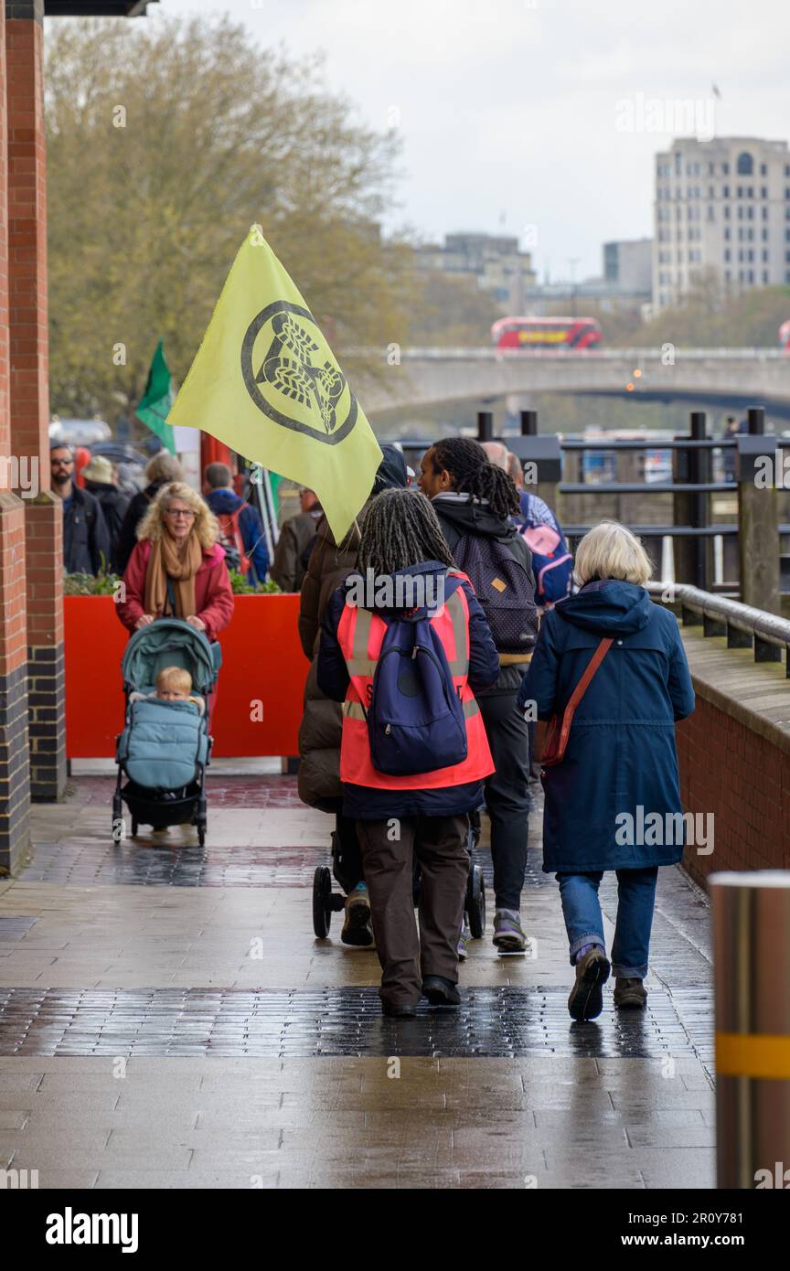 LONDON April 21, 2023 A passionate climate change protest on