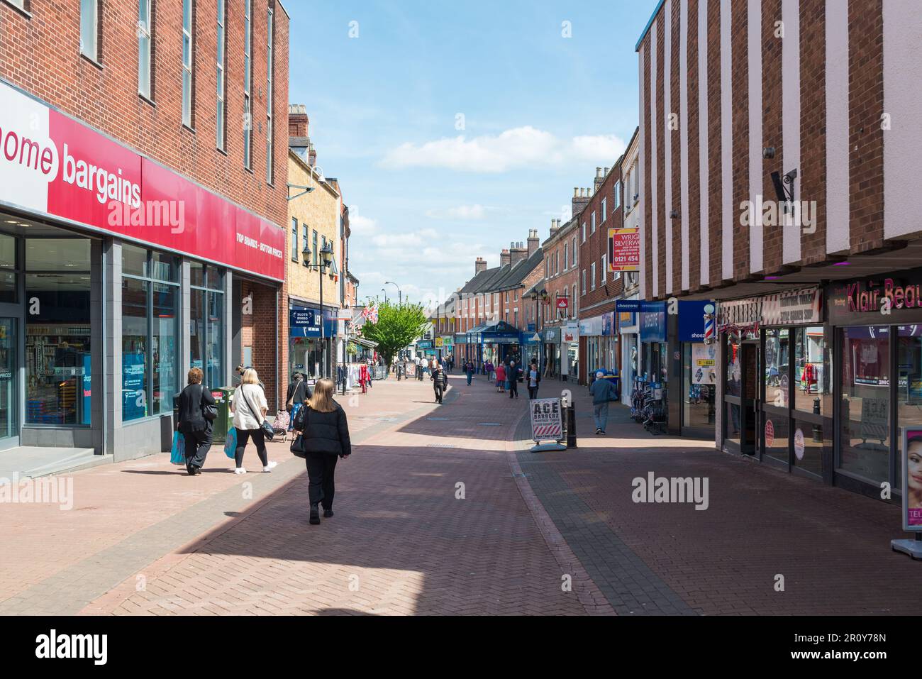 Shops in Market Street, Tamworth, Staffordshire Stock Photo