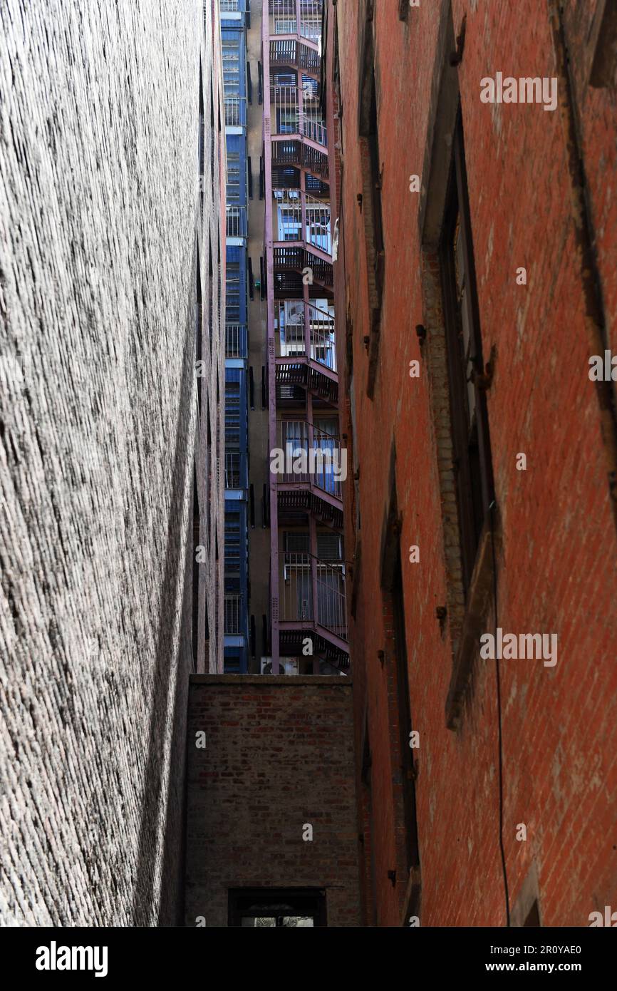 A fire escape of an apartment building - Street Scene New York City ...