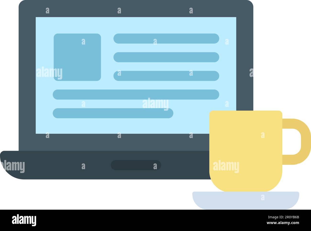 Coffee and Work icon vector image. Suitable for mobile apps, web apps and print media. Stock Vector
