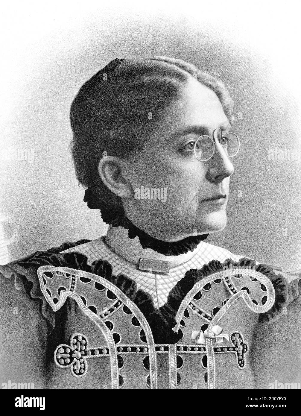 Frances Willard. Portrait of the American temperance reformer and suffragist, Frances Elizabeth Caroline Willard (1839-1898), lithograph, c. 1897 Stock Photo