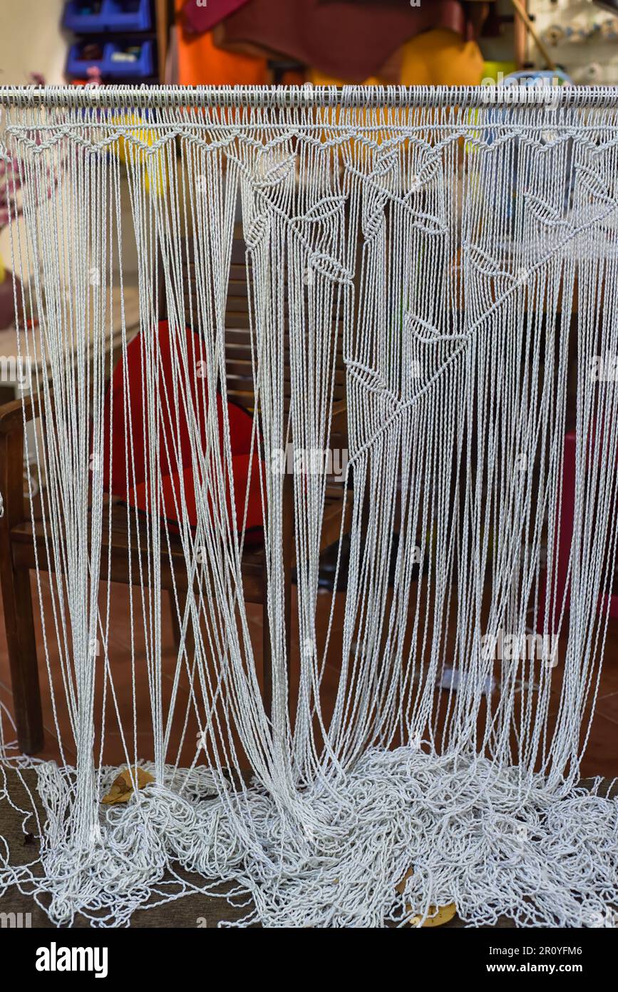 Example of simple leaves pattern knots of macrame technique made of ...