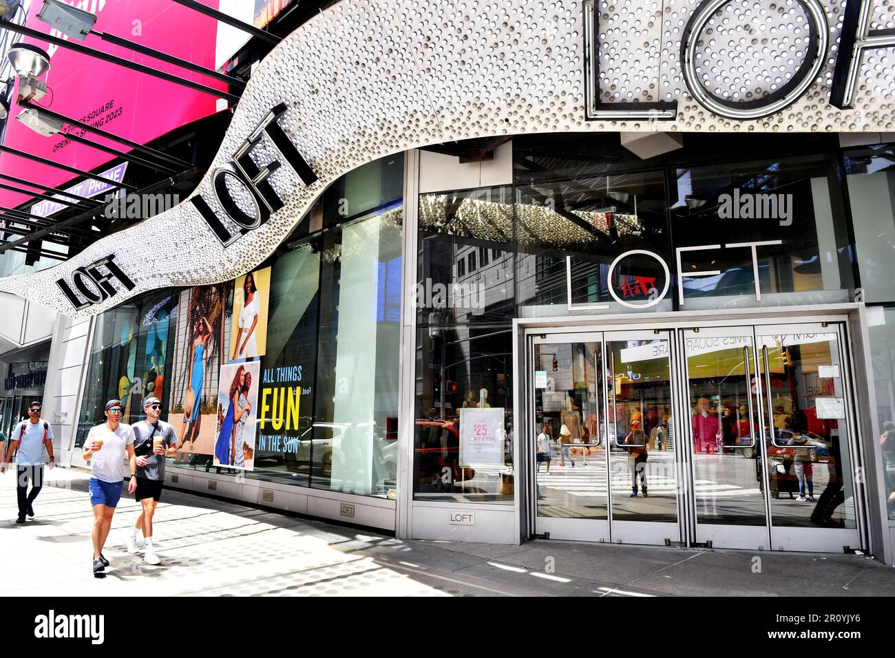 LOFT store in Times Square Street Scene New York City USA Stock