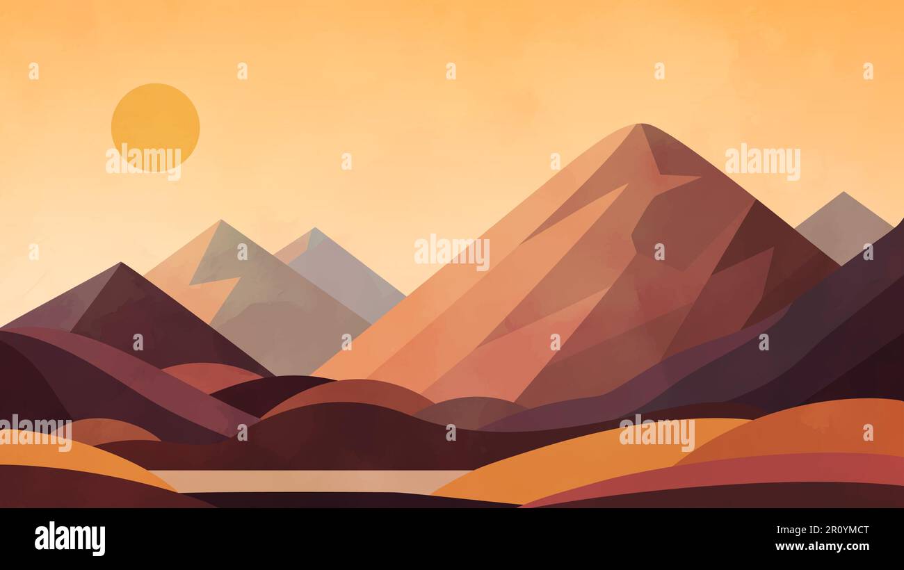 Landscape in minimalist style Stock Vector