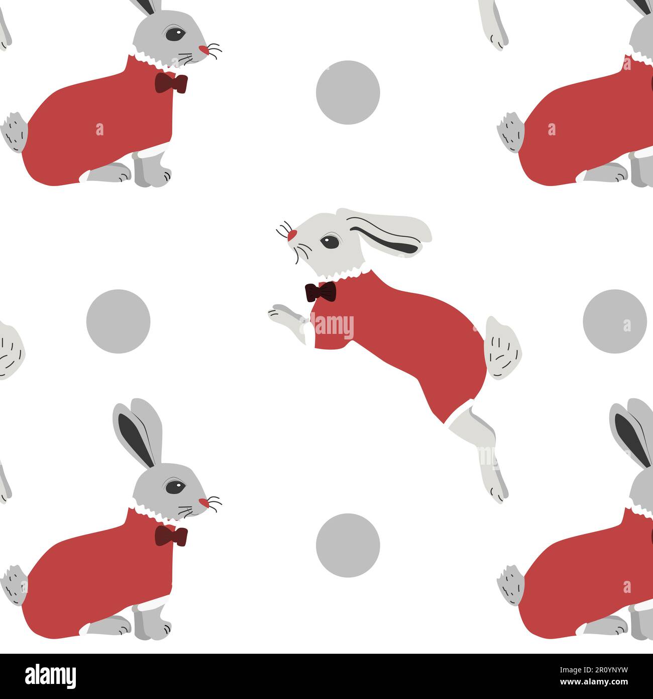 pattern with funny banny in different poses Stock Vector Image & Art ...