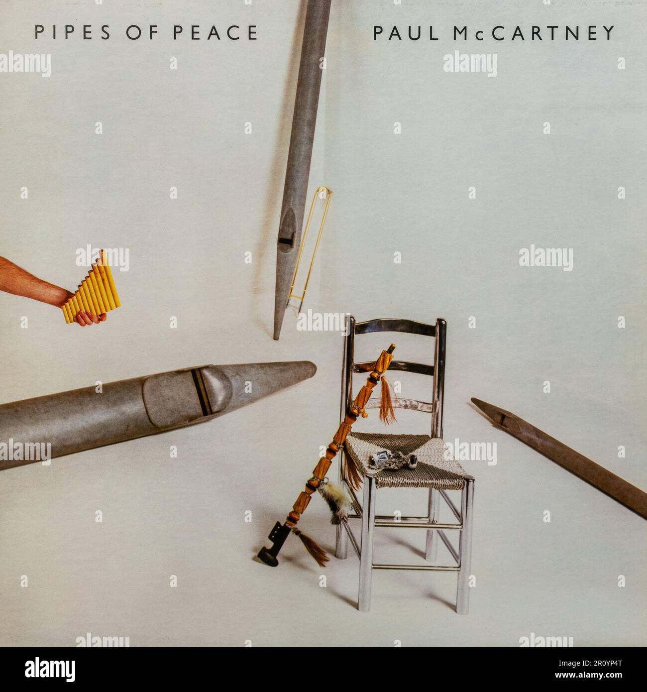 Pipes of Peace by Paul McCartney, vinyl record album cover, UK Stock Photo