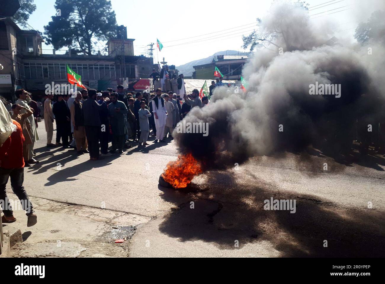 Pti Riots Abbottabad, Pakistan, May 10, 2023. Activists of Tehreek-e-Insaf (PTI ...